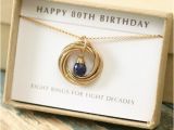 80th Birthday Gift Ideas for Her 80th Birthday Gift for Mother Sapphire Necklace Mom