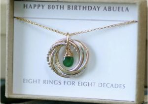 80th Birthday Gift Ideas for Her 80th Birthday Gift May Birthstone Necklace for by