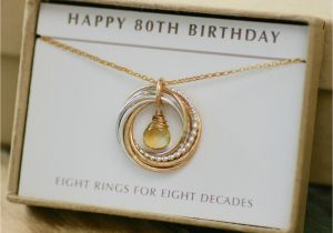 80th Birthday Gifts for Her 80th Birthday Gift for Her November Birthstone Necklace