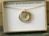 80th Birthday Gifts for Her 80th Birthday Gift for Mother August Birthstone Necklace for
