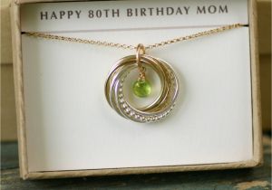 80th Birthday Gifts for Her 80th Birthday Gift for Mother August Birthstone Necklace for