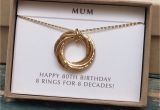 80th Birthday Gifts for Her 80th Birthday Gift for Mum Gold Necklace for Mom Grandma