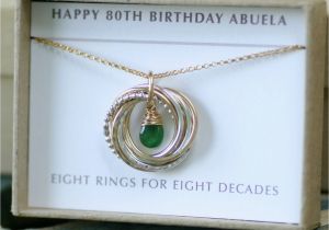 80th Birthday Gifts for Her 80th Birthday Gift May Birthstone Necklace for by