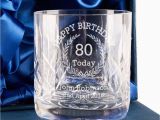 80th Birthday Gifts for Him Personalised Crystal Whisky Glass Happy 80th Birthday