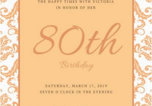 80th Birthday Invitation Templates Free 80th Birthday Party Invitations Template Business