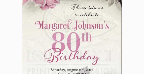 80th Birthday Invitation Templates Free Printable 80th Birthday Party Invitations Party Invitations Templates