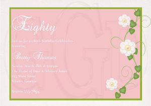 80th Birthday Invitation Wording Samples 15 Sample 80th Birthday Invitations Templates Ideas