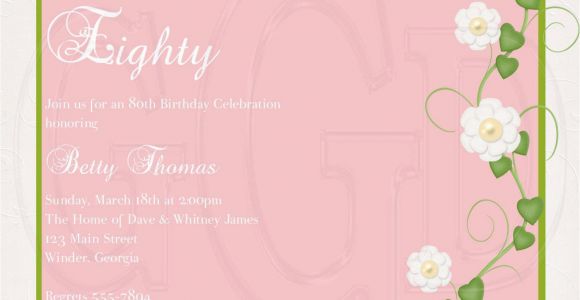 80th Birthday Invitation Wording Samples 15 Sample 80th Birthday Invitations Templates Ideas