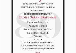 80th Birthday Invitation Wording Samples Classic 80th Birthday Red Surprise Invitations Paperstyle