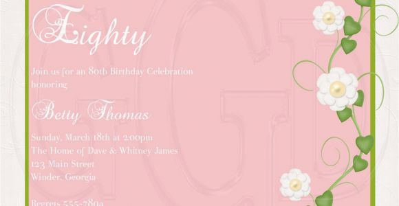 80th Birthday Invitation Wording Templates 15 Sample 80th Birthday Invitations Templates Ideas