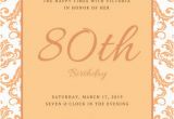 80th Birthday Invitation Wording Templates 80th Birthday Party Invitations Template Business