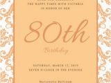 80th Birthday Invitation Wording Templates 80th Birthday Party Invitations Template Business