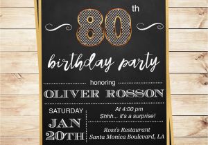 80th Birthday Invitations for A Man 80th Birthday Surprise Party Invitation by Diypartyinvitation