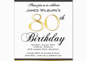 80th Birthday Invitations with Pictures Golden Celebration 80th Birthday Invitations Paperstyle