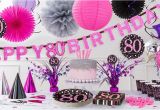 80th Birthday Party Decorations Supplies Pink Sparkling Celebration 80th Birthday Party Supplies