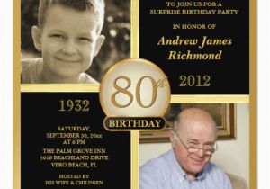 80th Birthday Party Invitations with Photos 80th Birthday Invitations then now 2 Photos Zazzle