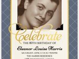 80th Birthday Party Invitations with Photos Vintage Photo Birthday Party Invitation 80th Birthday