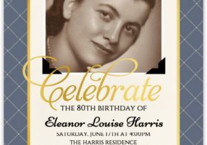 80th Birthday Party Invitations with Photos Vintage Photo Birthday Party Invitation 80th Birthday