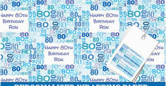 80th Birthday Present Male Australia Personalised Happy 80th Birthday Wrapping Paper Male