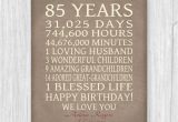 85th Birthday Card Verses 85th Birthday Gift Sign Print Personalized Art Mom Dad Grandma