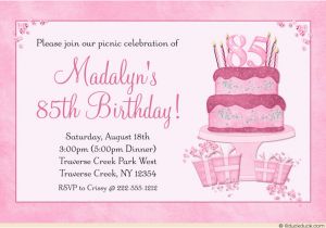 85th Birthday Invitation Template Birthday Invitation Templates 85th Birthday Invitations