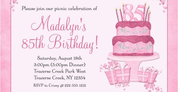 85th Birthday Invitation Template Birthday Invitation Templates 85th Birthday Invitations