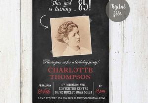 85th Birthday Invitation Wording 85th Birthday Invitations Chalkboard Vintage Photo Collage