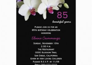 85th Birthday Invitation Wording 85th Birthday Party Invitation orchids 5 Quot X 7
