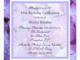 85th Birthday Invitation Wording 85th Birthday Party Invitation Purple Hydrangeas Zazzle