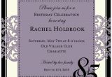 85th Birthday Invitation Wording Decorative Square Border Eggplant 85th Birthday