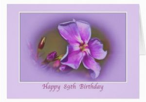 89th Birthday Card 89th Birthday Card with Pink and Lavender Florals Zazzle