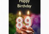 89th Birthday Card 89th Birthday with Cake and Candles Greeting Card Zazzle