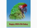 89th Birthday Card Birthday 89th Green Parrot Greeting Card Zazzle