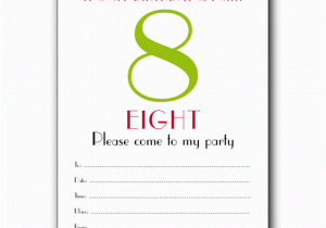 8th Birthday Invitation Templates Free Printable Kids Birthday Party Invitation Template