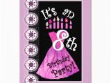 8th Birthday Invitation Templates Girl 8th Birthday Party Pink Dress Template W1172 5×7
