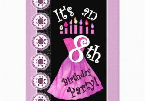 8th Birthday Invitation Templates Girl 8th Birthday Party Pink Dress Template W1172 5×7