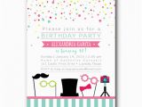 9 Year Old Birthday Invitations Photo Booth Birthday Invitation Photo Props Party
