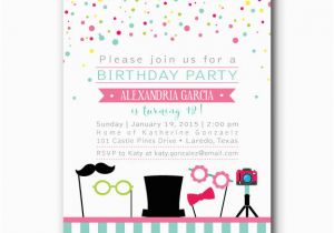 9 Year Old Birthday Invitations Photo Booth Birthday Invitation Photo Props Party