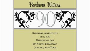 90 Birthday Invitation Templates Elegant Vine Chartreuse 90th Birthday Invitations Paperstyle