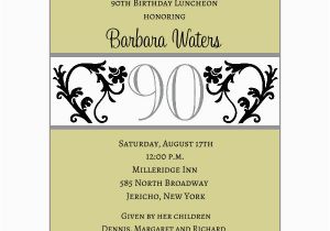 90 Birthday Invitation Templates Elegant Vine Chartreuse 90th Birthday Invitations Paperstyle