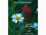 90 Year Old Birthday Invitations 90 Years Old Birthday Party Invites White Flower Zazzle