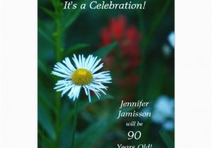 90 Year Old Birthday Invitations 90 Years Old Birthday Party Invites White Flower Zazzle
