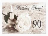 90 Year Old Birthday Invitations Birthday Party Invitation 90 Years Old Zazzle