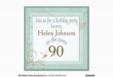 90 Year Old Birthday Invitations Birthday Party Invitation for 90 Year Old Teal Zazzle