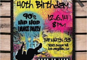 90s Birthday Invitation Templates 80 39 S 90 39 S Hip Hop Graffiti Birthday Invitations by