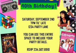 90s Birthday Invitation Templates 80 39 S and 90 39 S Party Invitation Editable Partygamesplus