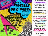 90s Birthday Invitation Templates themed Parties the 90 S events by Jessie