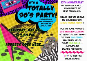 90s Birthday Invitation Templates themed Parties the 90 S events by Jessie