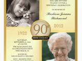 90th Birthday Celebration Invitation 90th Birthday Invitations and Invitation Wording