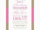 90th Birthday Celebration Invitation Nashville Pink 90th Birthday Invitations Paperstyle